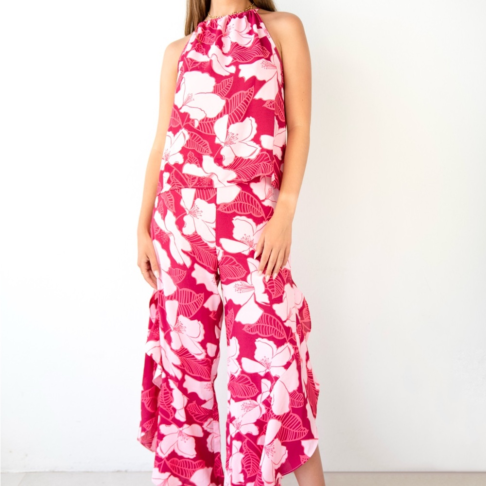 Floral Pink Two Piece Pant Seg